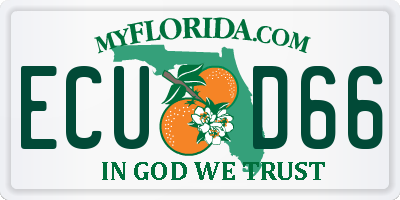 FL license plate ECUD66