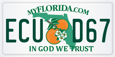 FL license plate ECUD67