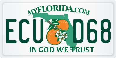 FL license plate ECUD68