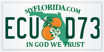FL license plate ECUD73