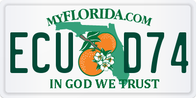 FL license plate ECUD74