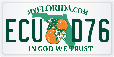 FL license plate ECUD76