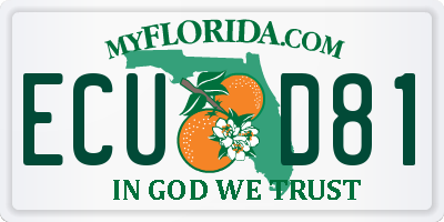 FL license plate ECUD81