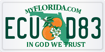 FL license plate ECUD83