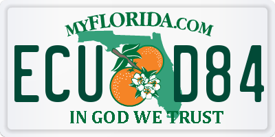 FL license plate ECUD84