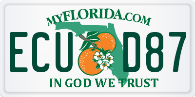 FL license plate ECUD87