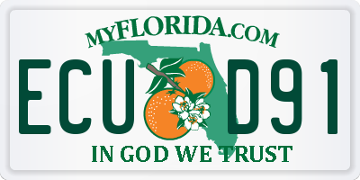 FL license plate ECUD91