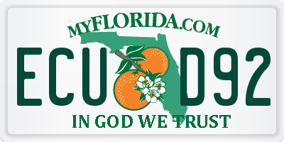 FL license plate ECUD92