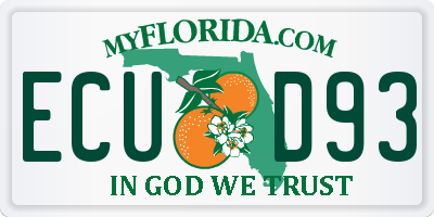 FL license plate ECUD93