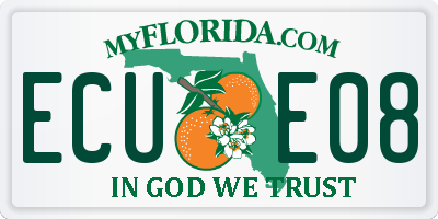 FL license plate ECUE08