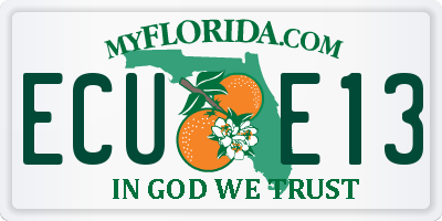 FL license plate ECUE13