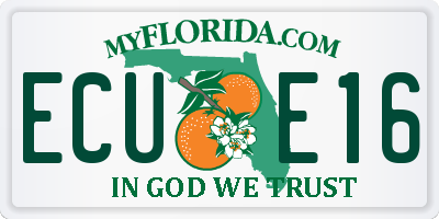 FL license plate ECUE16