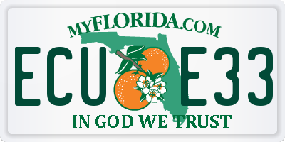 FL license plate ECUE33
