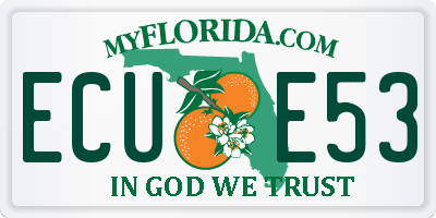 FL license plate ECUE53