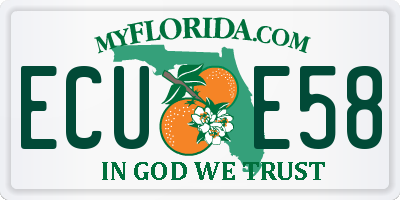 FL license plate ECUE58
