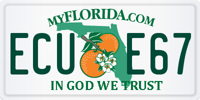 FL license plate ECUE67