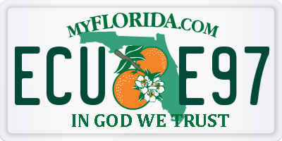 FL license plate ECUE97