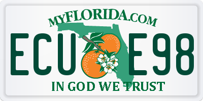 FL license plate ECUE98