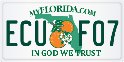 FL license plate ECUF07