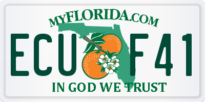 FL license plate ECUF41