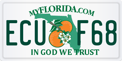 FL license plate ECUF68