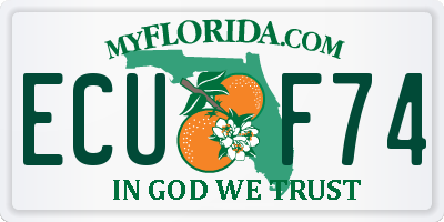 FL license plate ECUF74