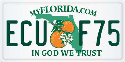 FL license plate ECUF75
