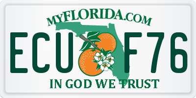 FL license plate ECUF76