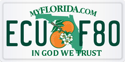 FL license plate ECUF80