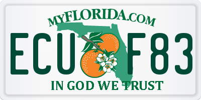 FL license plate ECUF83