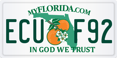 FL license plate ECUF92