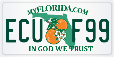 FL license plate ECUF99