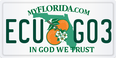 FL license plate ECUG03
