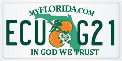 FL license plate ECUG21