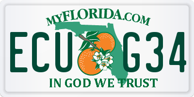 FL license plate ECUG34