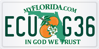 FL license plate ECUG36