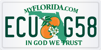 FL license plate ECUG58