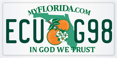 FL license plate ECUG98