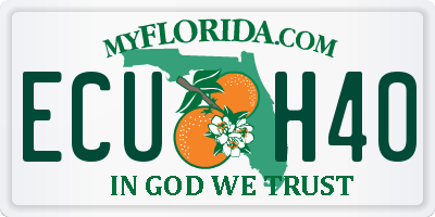 FL license plate ECUH40