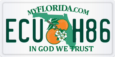 FL license plate ECUH86