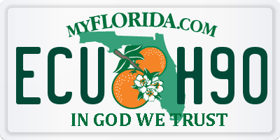 FL license plate ECUH90
