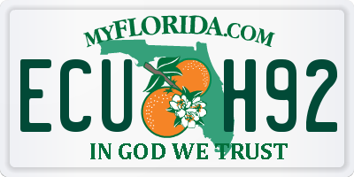 FL license plate ECUH92