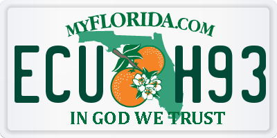 FL license plate ECUH93