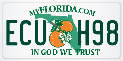 FL license plate ECUH98