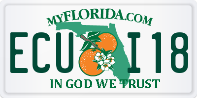 FL license plate ECUI18