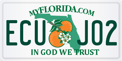 FL license plate ECUJ02