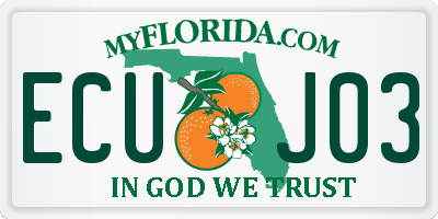 FL license plate ECUJ03
