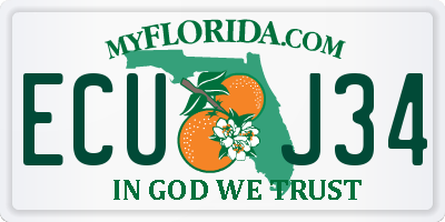 FL license plate ECUJ34