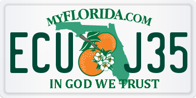 FL license plate ECUJ35