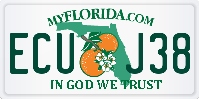 FL license plate ECUJ38
